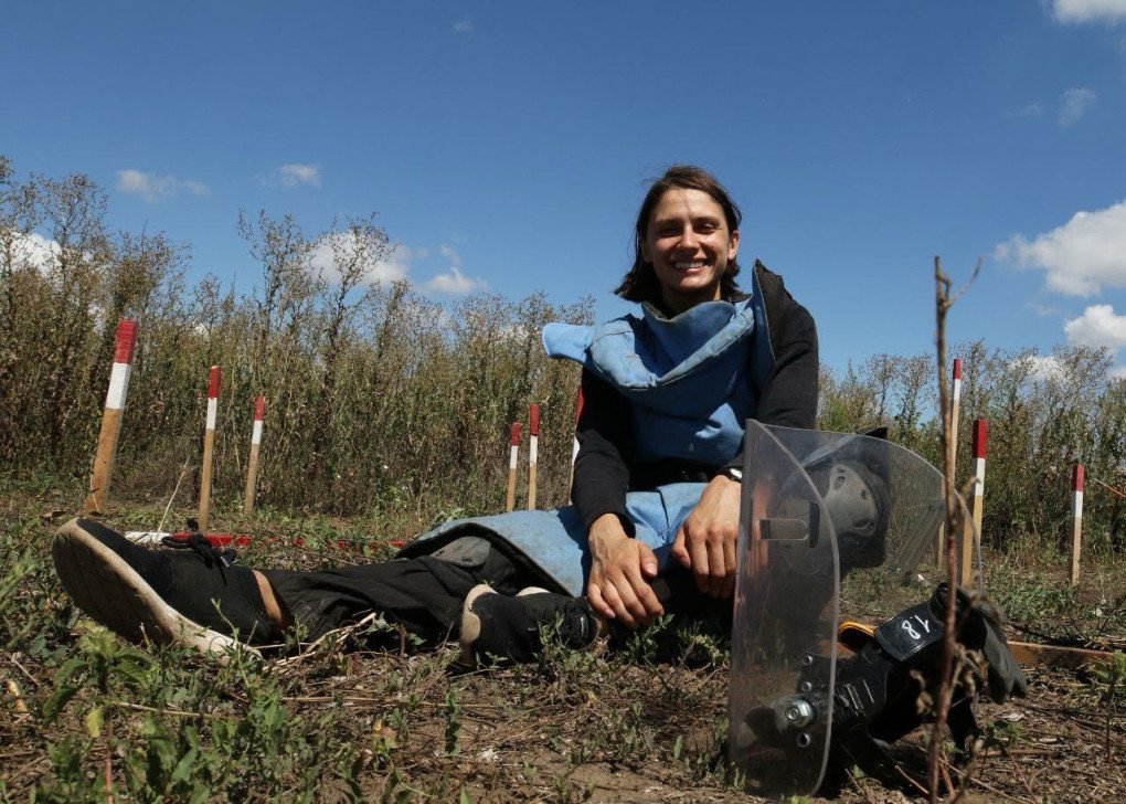 Radmyla Volovetska in her demining equipment. (Source: personal archive) Radmyla Volovetska in her demining equipment. (Source: personal archive)
