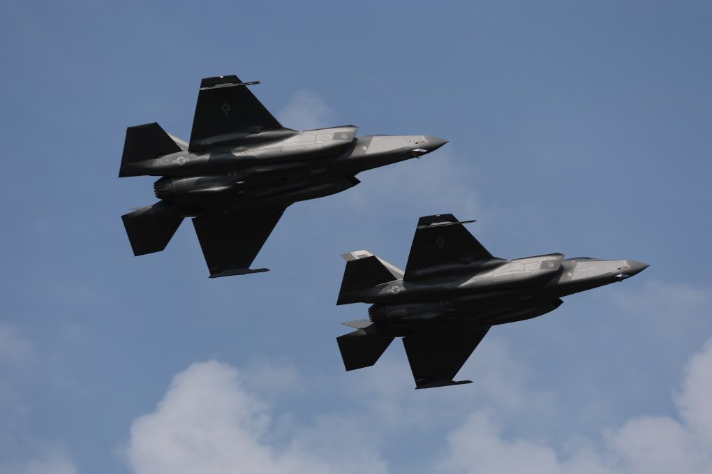 Aviones F-35 durante el desfile del Día de las Fuerzas Armadas en Varsovia, Polonia, el 15 de agosto de 2024. (Fuente: Getty Images)