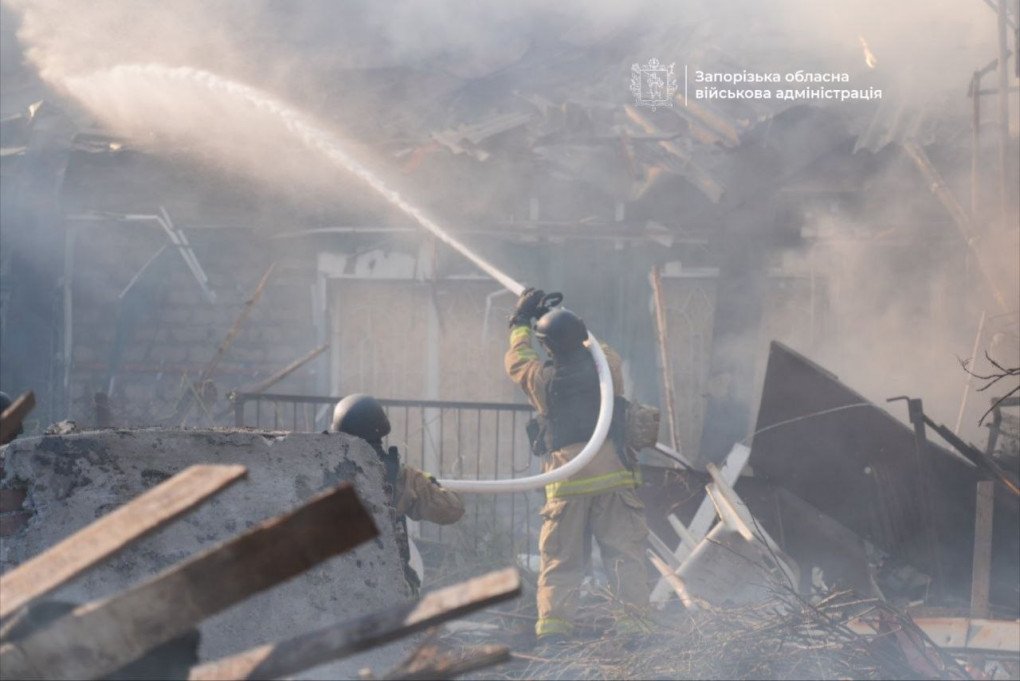 Firefighters extinguish a blaze after a Russian guided aerial bomb strike destroyed homes in Zaporizhzhia on July 13, 2026. Seven people, including a four-year-old girl, were injured in the attack. (Source: Zaporizhzhia Regional Military Administration) Firefighters extinguish a blaze after a Russian guided aerial bomb strike destroyed homes in Zaporizhzhia on July 13, 2026. Seven people, including a four-year-old girl, were injured in the attack. (Source: Zaporizhzhia Regional Military Administration)
