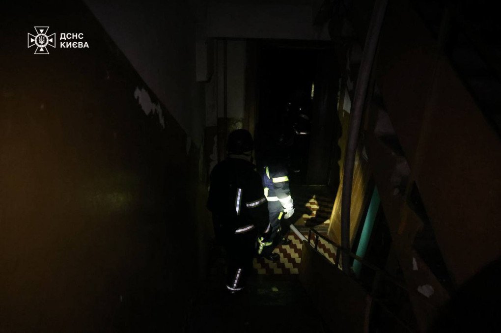 Firefighters work to extinguish a blaze inside a damaged residential building following the overnight drone attack on October 10, 2025. (Source: SES)