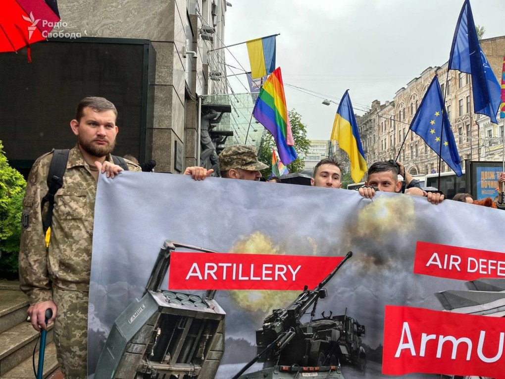Representatives of the ‘LGBTIQ Military' Union’ in Kyiv, June 16. (Source: Radio Svoboda)