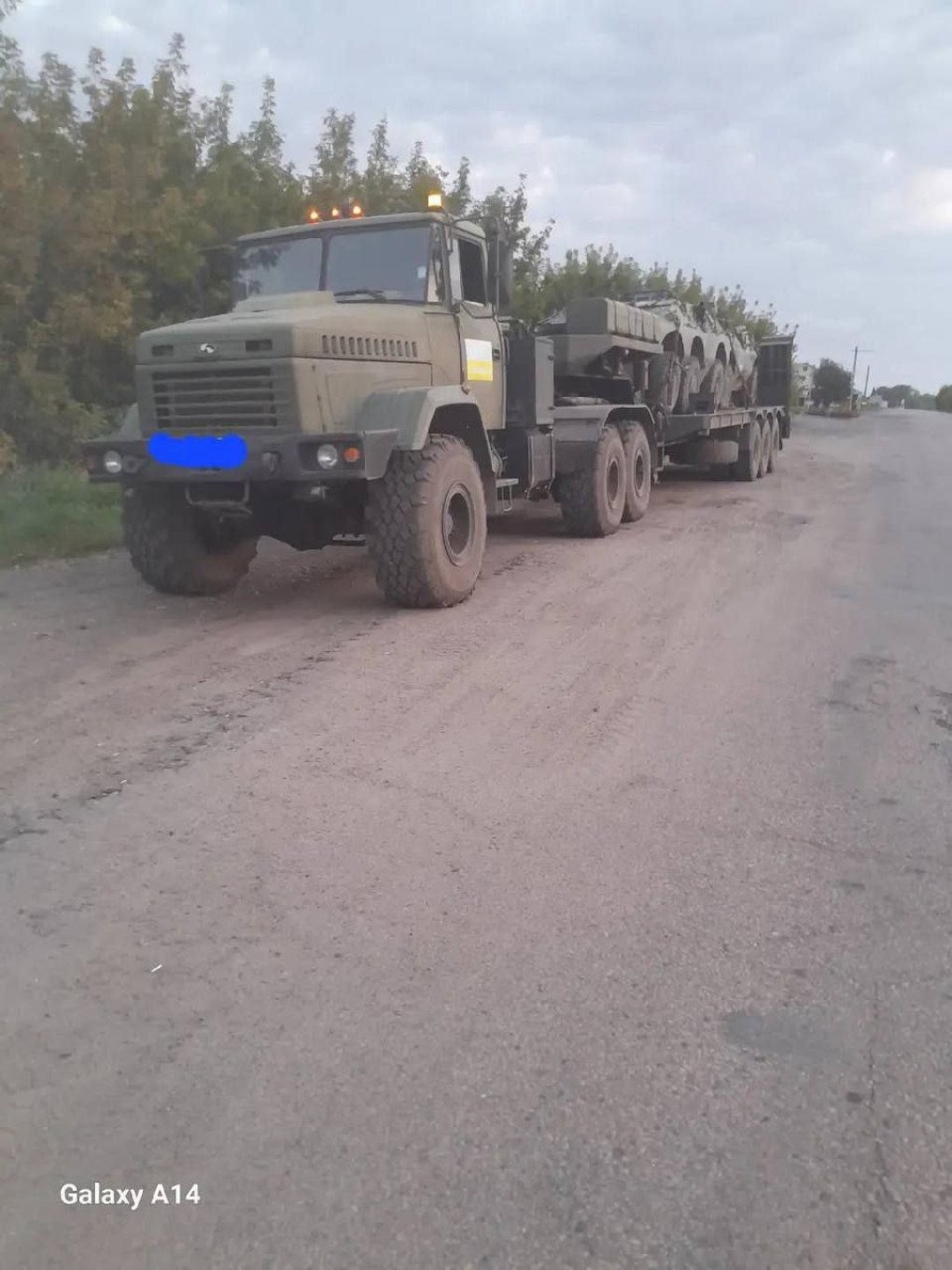 Front View of KrAZ-6322 Hauling Italian Puma APCs in Ukraine. (Photo: Open source)