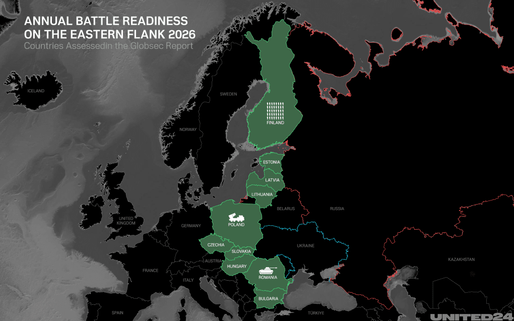 Map of countries in the report