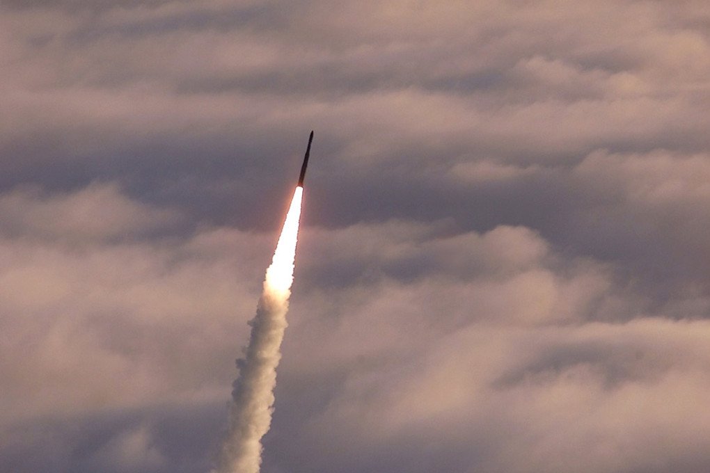 A Minuteman III intercontinental ballistic missile launches from Vandenberg Space Force Base, California. (Source: Getty Images)