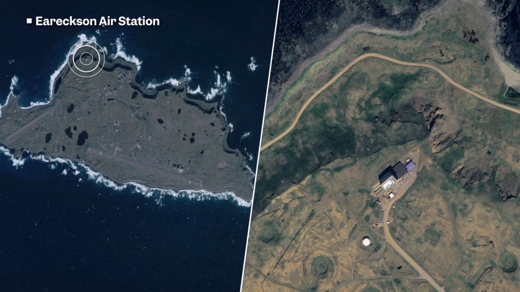Satellite view of Eareckson Air Station on Shemya Island, Alaska, home to a long-range early warning radar. (Source: Business Insider, Google, Copernicus, Airbus) Satellite view of Eareckson Air Station on Shemya Island, Alaska, home to a long-range early warning radar. (Source: Business Insider, Google, Copernicus, Airbus)