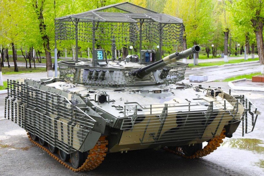 A Russian BMD-4M airborne combat vehicle, with an additional armour package. (Photo: open source) A Russian BMD-4M airborne combat vehicle, with an additional armour package. (Photo: open source)