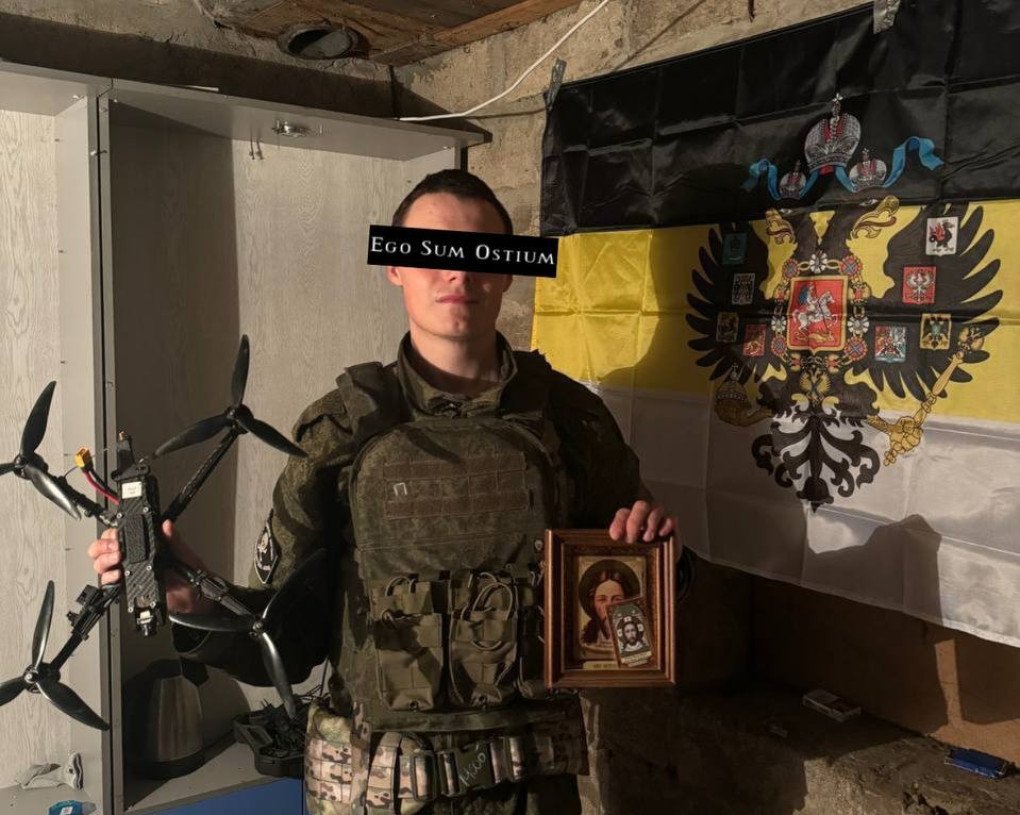 A member of the Brotherhood Academists in its Russian-occupied Kherson branch. (Source: Brotherhood Academists via Telegram) A member of the Brotherhood Academists in its Russian-occupied Kherson branch. (Source: Brotherhood Academists via Telegram)