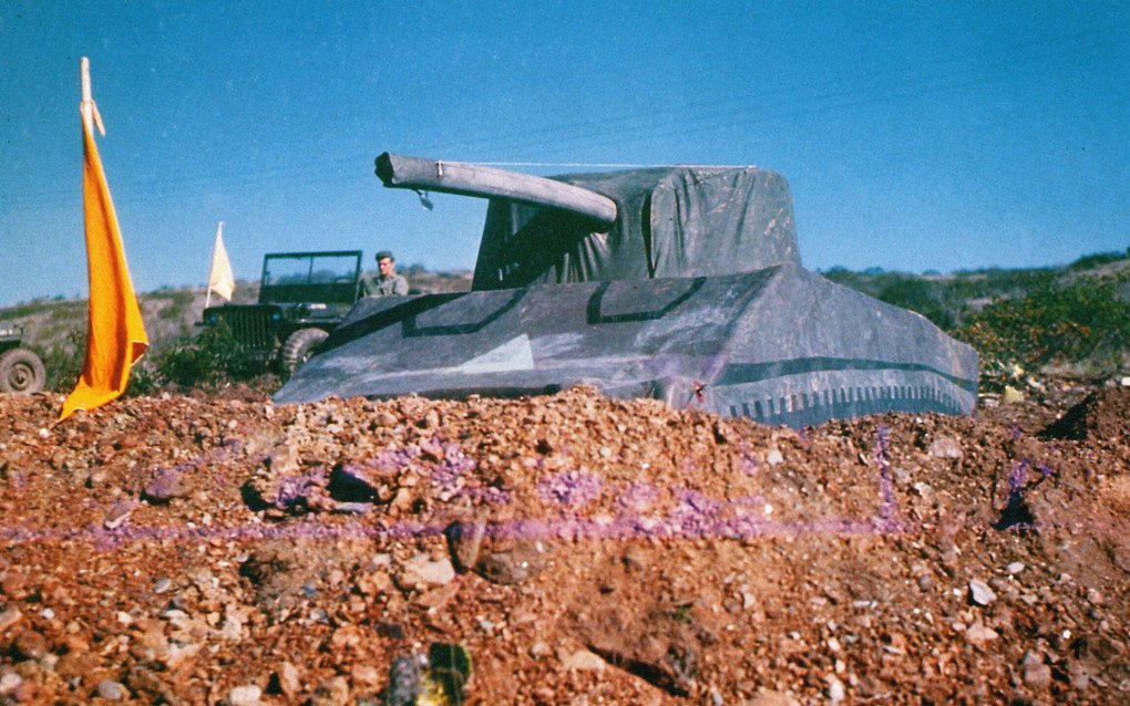 An inflatable dummy tank modelled after the M4 Sherman during Operation Fortitude, Southern England, United Kingdom, 1944. (Source: Getty Images) An inflatable dummy tank modelled after the M4 Sherman during Operation Fortitude, Southern England, United Kingdom, 1944. (Source: Getty Images)