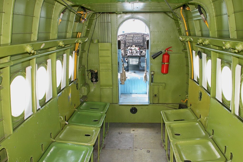 Interior of the Russian An-2 military transport plane, 2008. (Source: Wikimedia)