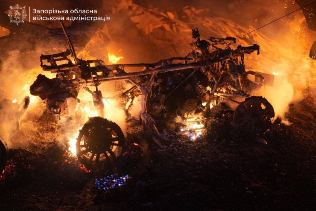 Vehicles in Zaporizhzhia destroyed by Russian strikes. (Source: Zaporizhzhia regional military administration) Vehicles in Zaporizhzhia destroyed by Russian strikes. (Source: Zaporizhzhia regional military administration)