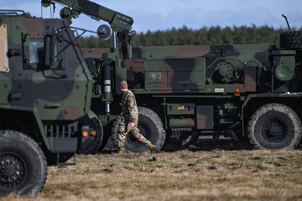 US army military equipment and soldiers are inside in a temporary base in Mielec, Poland on February 12, 2022. (Photo by Omar Marques via Getty Images) US army military equipment and soldiers are inside in a temporary base in Mielec, Poland on February 12, 2022. (Photo by Omar Marques via Getty Images)