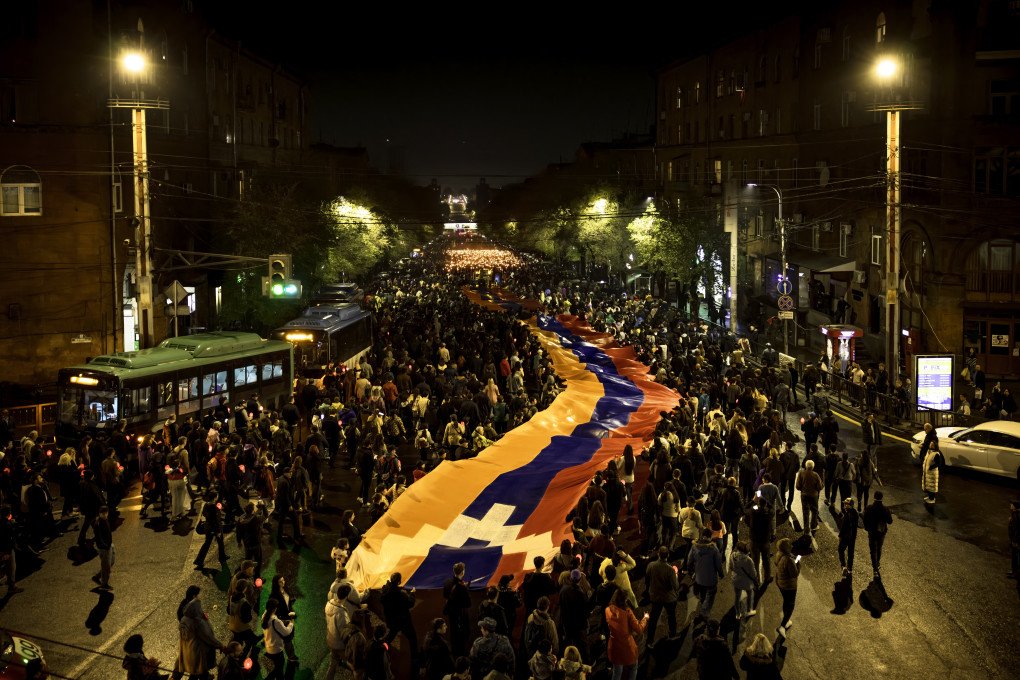 Thousands of Armenians march from Republic Square to the Tsitsernakaberd Genocide Memorial in Yerevan, Armenia on April 23, 2025 marking the 110th anniversary of the Armenian Genocide. (Photo by Anthony Pizzoferrato via Getty Images) Thousands of Armenians march from Republic Square to the Tsitsernakaberd Genocide Memorial in Yerevan, Armenia on April 23, 2025 marking the 110th anniversary of the Armenian Genocide. (Photo by Anthony Pizzoferrato via Getty Images)