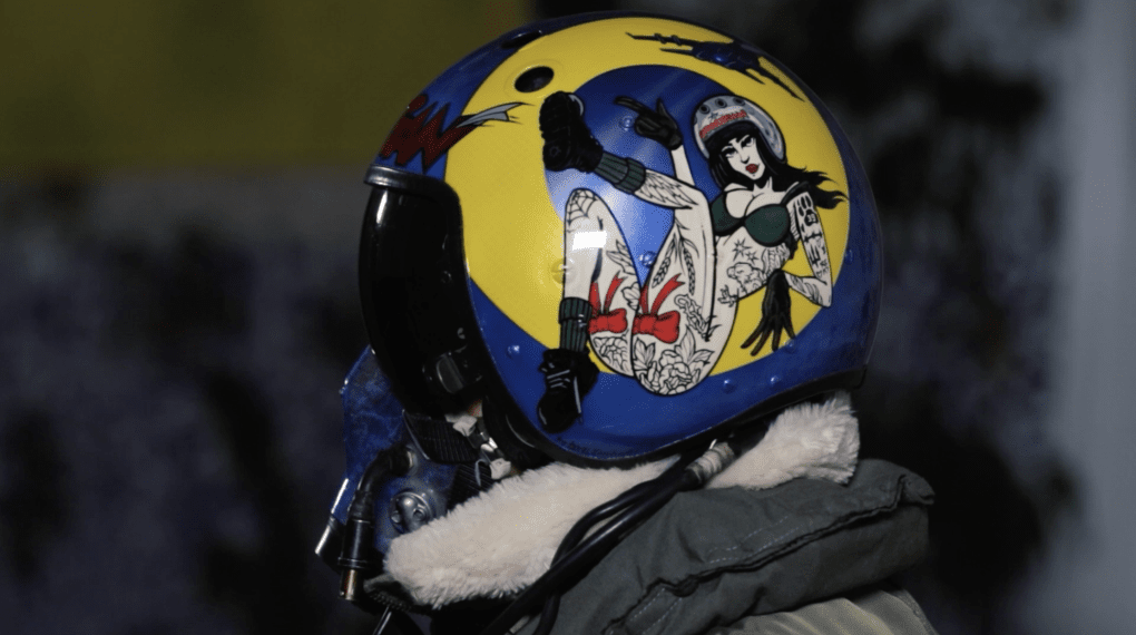 A view of the other side of Andrii’s helmet, showcasing the personalized artwork that reflects his individuality. (Source: ArmyTV) A view of the other side of Andrii’s helmet, showcasing the personalized artwork that reflects his individuality. (Source: ArmyTV)