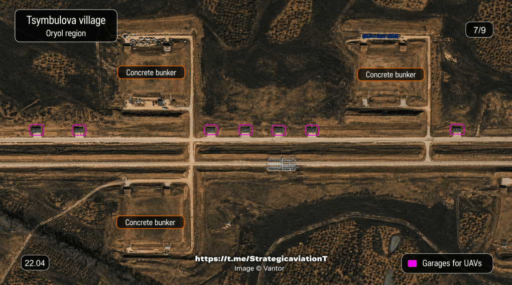 Tsymbulova launch point of Russian jet-powered Geran drones, April 22, 2026. (Source: StrategicaviationT/Telegram)