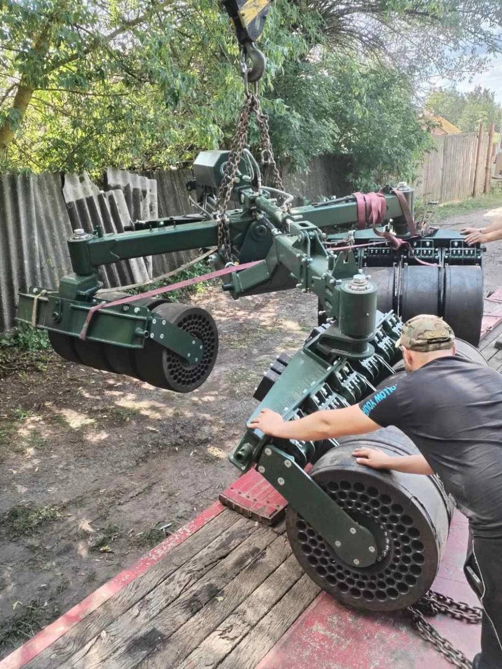 Ukrainian mine-clearing rollers during transportation to the Armed Forces, September 25, 2025. (Source: Ukrainian Agri Council)
