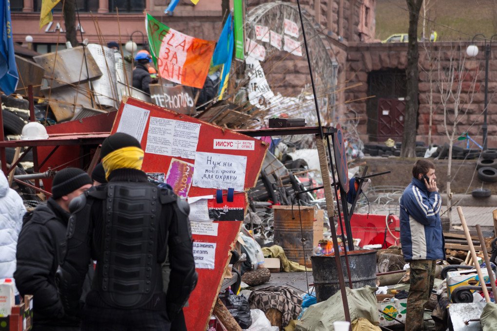 Barricades at Euromaidan. February 23, 2014, Kiev, Ukraine (source: Getty Images)