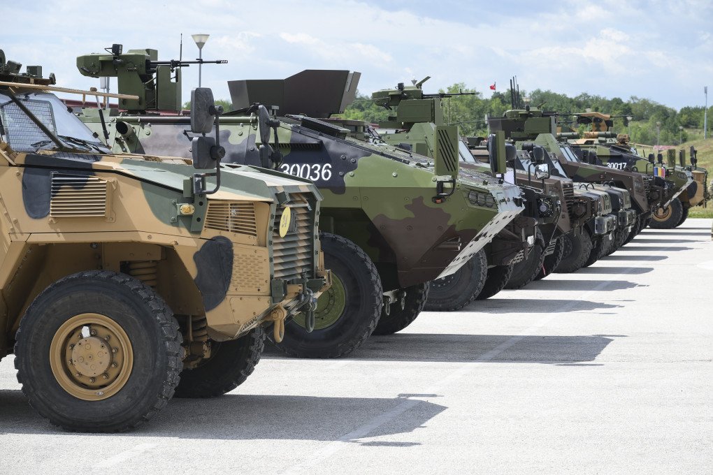 Armored vehicles from participating nations line up in the Bujanovac region. (Source: Serbian Ministry of Defence)