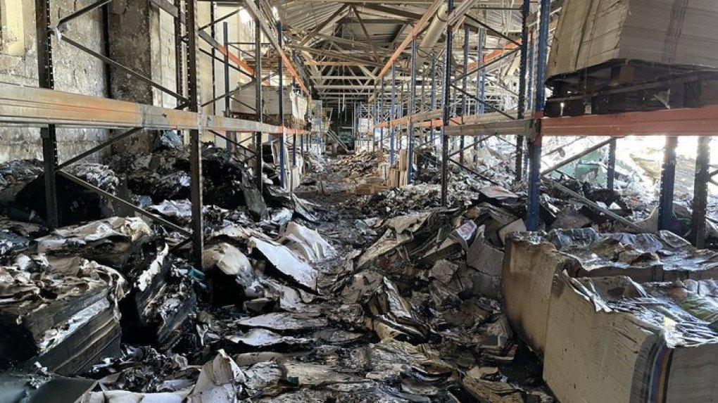 The aftermath of the Russian attack on Faktor-Druk in Kharkiv in 2024. (Source: Vivat Publishing House Press Center) The aftermath of the Russian attack on Faktor-Druk in Kharkiv in 2024. (Source: Vivat Publishing House Press Center)
