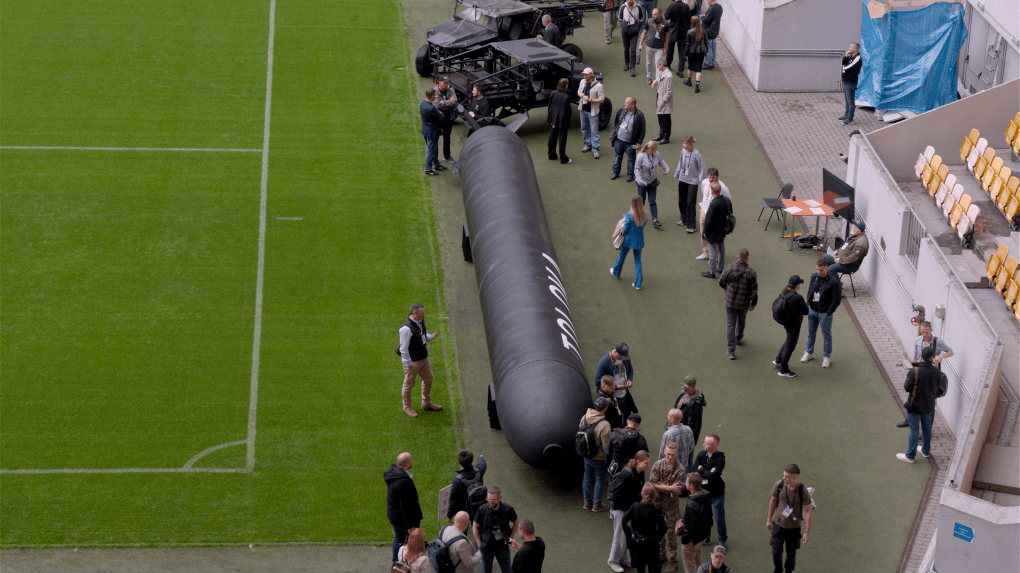 The 12-meter-long TOLOKA Unmanned Submersible Vehicle on display (Photo: UNITED24 Media)