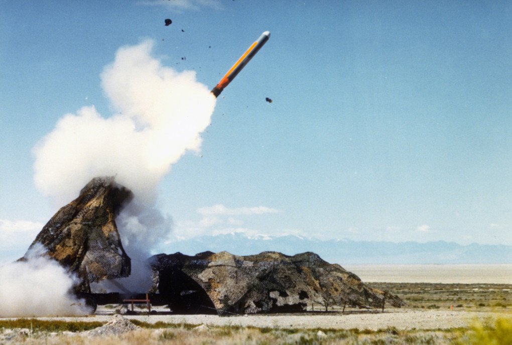 A BGM-109G ground-launched cruise missile is fired from its camouflaged transporter-erector-launcher during a test at the Dugway Range. Western Utah, ca. 1985. (Source: Getty Images) A BGM-109G ground-launched cruise missile is fired from its camouflaged transporter-erector-launcher during a test at the Dugway Range. Western Utah, ca. 1985. (Source: Getty Images)