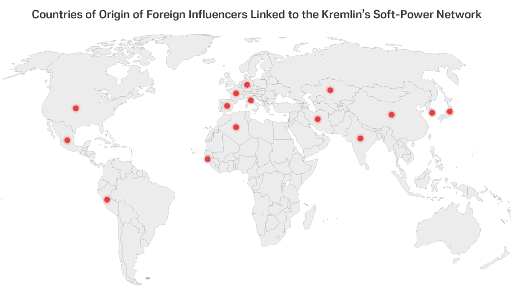 Mapa mundial que muestra el país de origen de los influencers de redes sociales que forman parte de la lista de Limitless. (Fuente: Limitless)