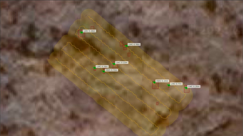 Detected mines after a Spinner drone scan. (Source: Aliand Systems)