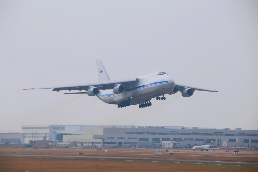 Russia’s Antonov An-124 transport aircraft departs from Zhuhai Jinwan Airport for Russia after finishing the transport mission ahead of the 15th China International Aviation and Aerospace Exhibition, or Airshow China 2024, on November 5, 2024, in Zhuhai, Guangdong Province of China. (Source: Getty Images) Russia’s Antonov An-124 transport aircraft departs from Zhuhai Jinwan Airport for Russia after finishing the transport mission ahead of the 15th China International Aviation and Aerospace Exhibition, or Airshow China 2024, on November 5, 2024, in Zhuhai, Guangdong Province of China. (Source: Getty Images)