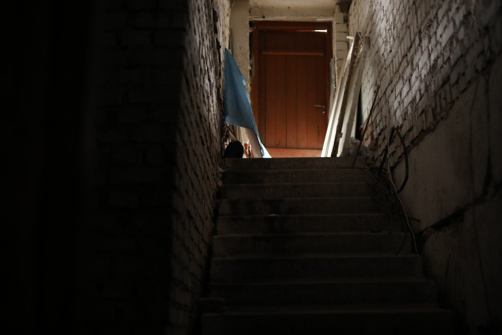 The entrance to the basement where 368 people, including nearly 80 children as young as six weeks old, were held by Russian forces. (Photo: Lucile Brizard)
