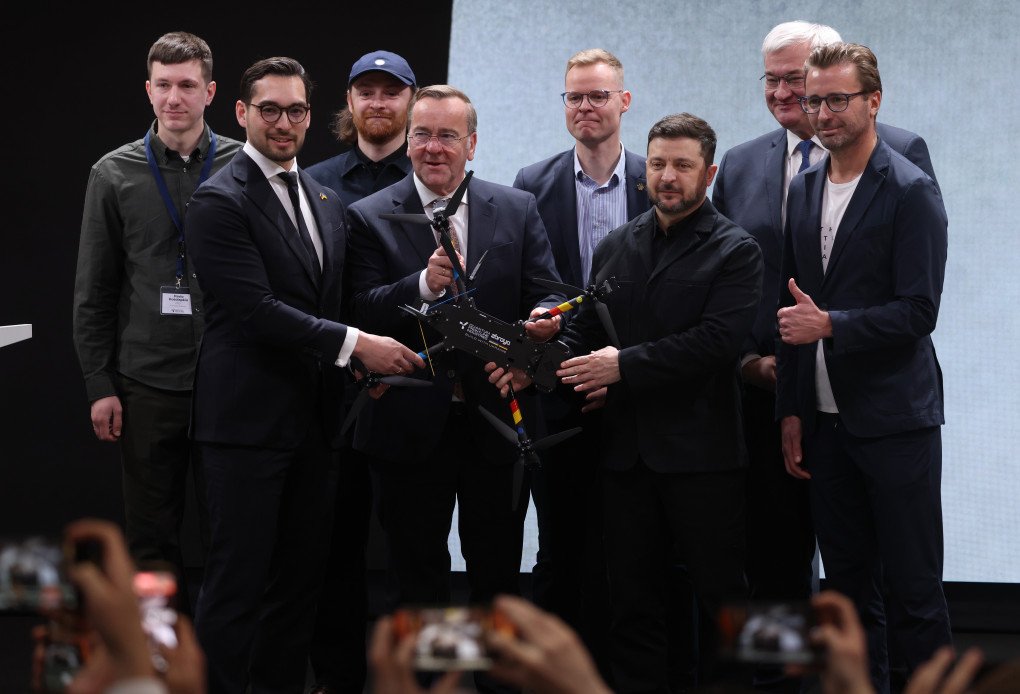 Zelenskyy Pistorius Linza drone Quantum Frontline Industries QFI Munich Quantum Systems Frontline Robotics Ukraine Munich Security Conference 2026 Bavaria Ukraine Germany drone production cooperation