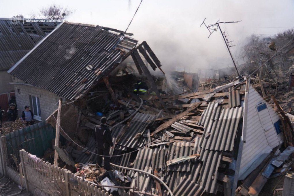 Rescuers search through the rubble of a destroyed residential building after a Russian strike in Zaporizhzhia region. (Source: Zaporizhzhia Regional Military Administration)