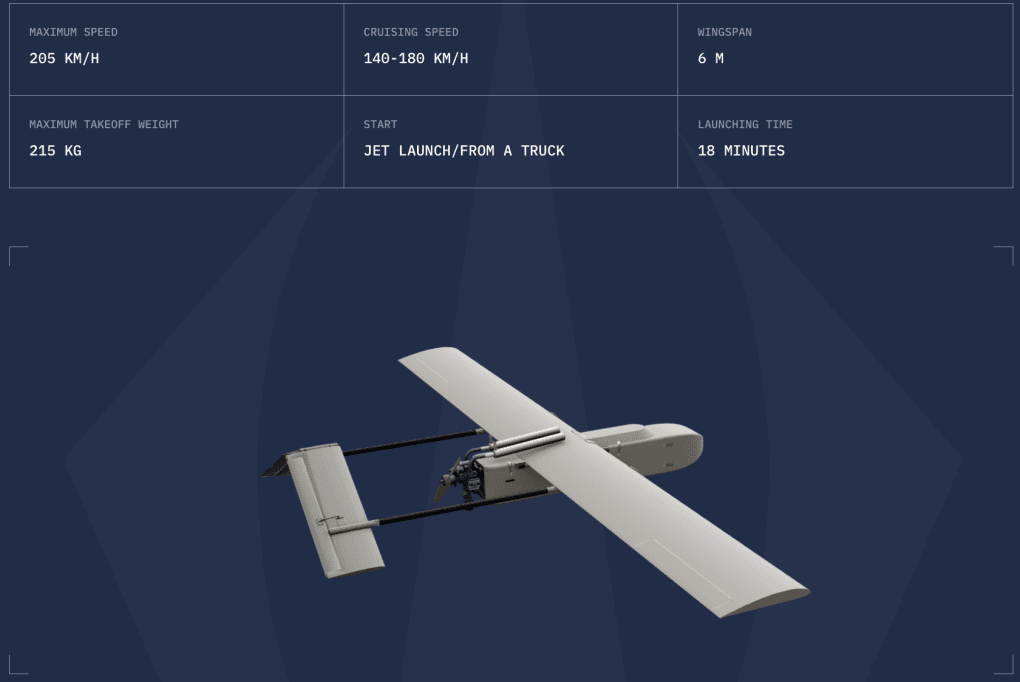 FP-1 drone original model specifications. (Source: Fire Point)