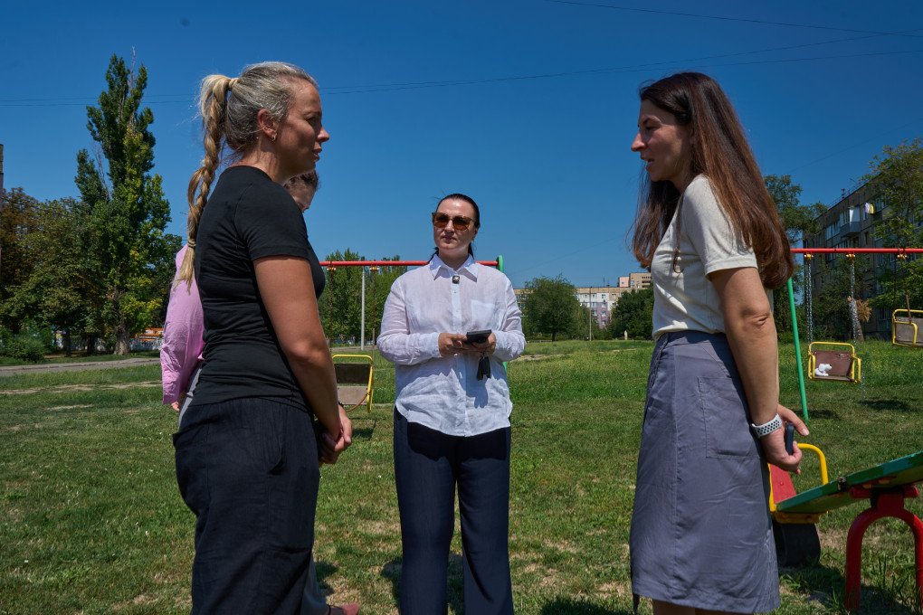 Jannicke Mikkelsen is listening to the story of Russia’s ballistic missile attack on April 4, 2025, Kryvyi Rih, Ukraine, August 2026. Photo by Mykyta Shandyba/UNITED24 Media Jannicke Mikkelsen is listening to the story of Russia’s ballistic missile attack on April 4, 2025, Kryvyi Rih, Ukraine, August 2026. Photo by Mykyta Shandyba/UNITED24 Media
