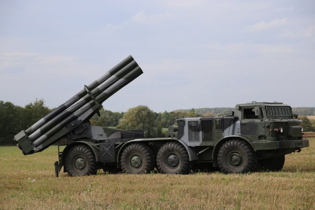 A Belarusian-modified 9P140MB Uragan-MB multiple rocket launcher. (Source: Belarusian State Authority for Military Industry) A Belarusian-modified 9P140MB Uragan-MB multiple rocket launcher. (Source: Belarusian State Authority for Military Industry)