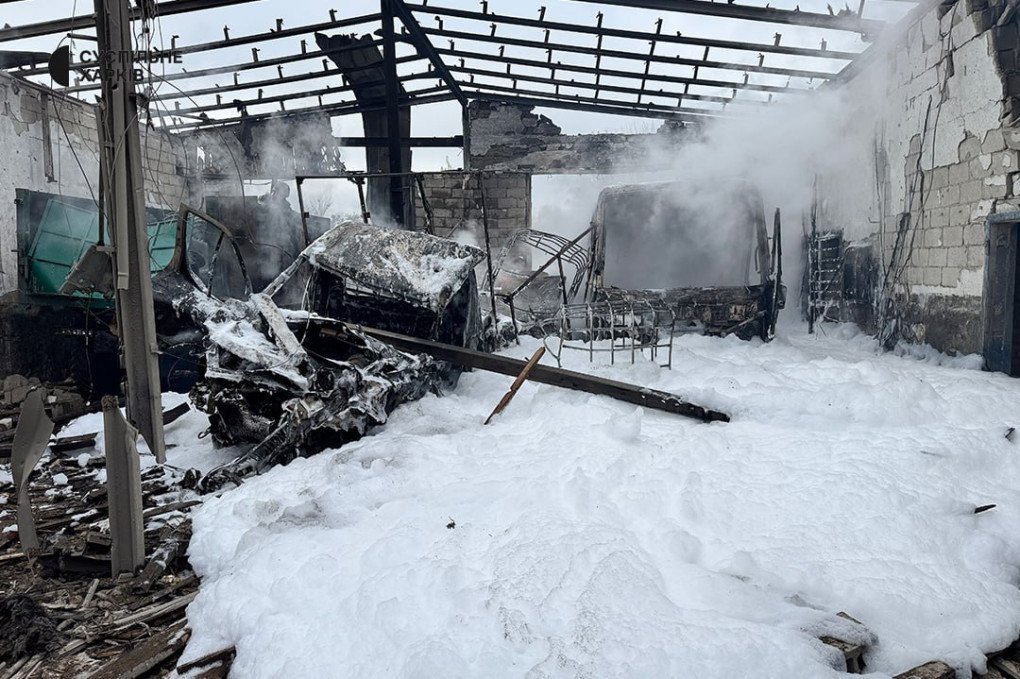 Debris inside an industrial facility hit by a Russian airstrike in Odesa region. (Source): DSNS