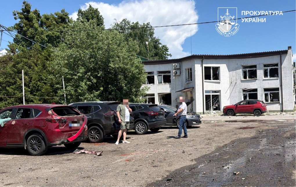 Aftermath of a Russian missile strike on Derhachi in Ukraine’s Kharkiv region, May 25, 2026.