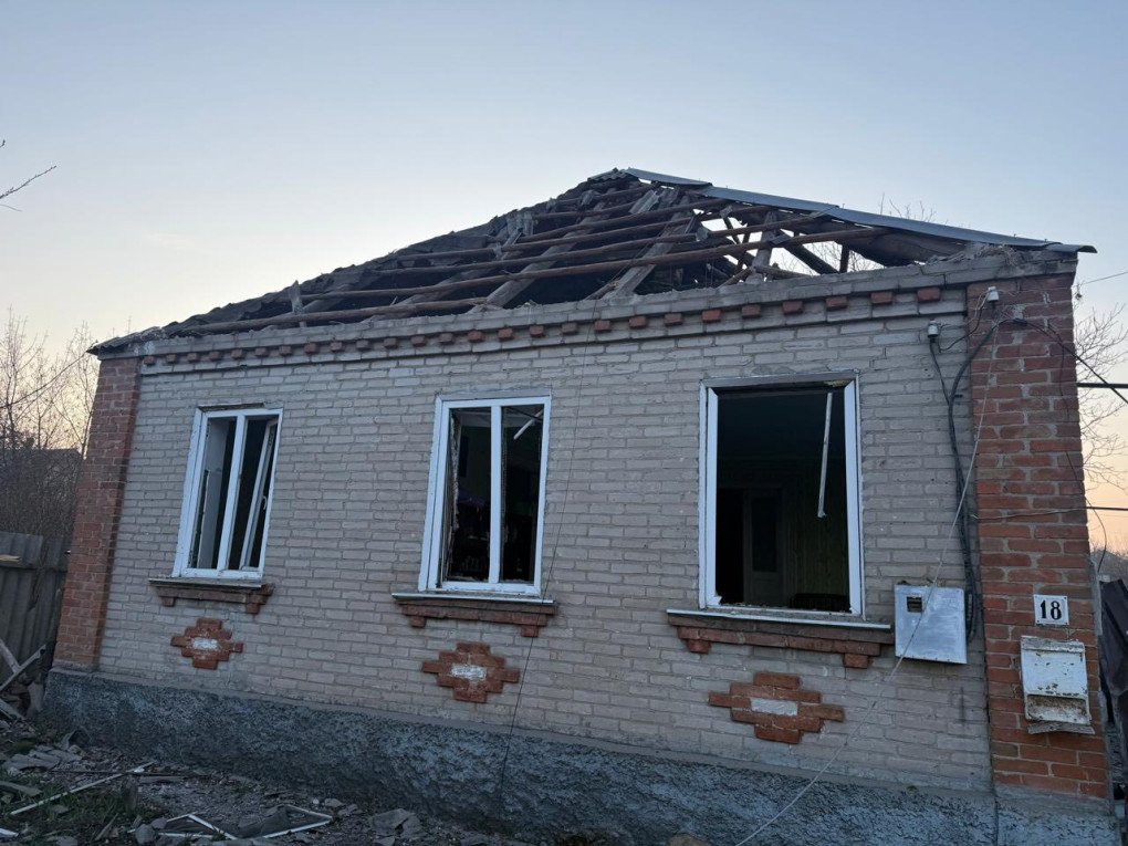 Destruction of residential buildings in the wake of recent shelling in Ukraine. (Source: head of the Military Civil Administration)