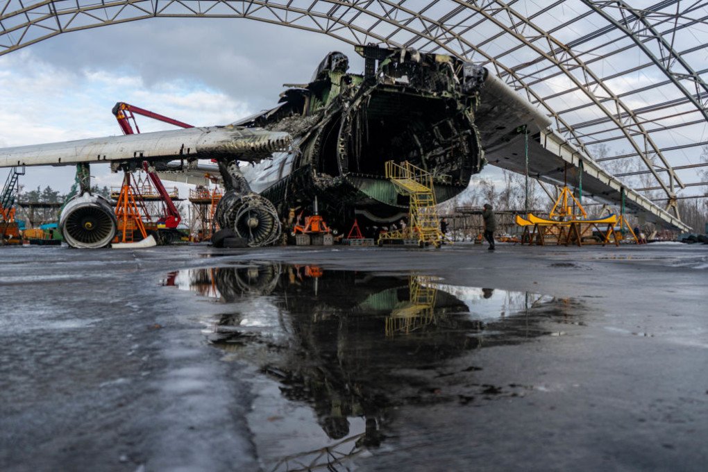 Russian forces destroyed the Antonov AN-225 Mriia, the world's largest Ukrainian cargo aircraft on February 27, 2022. Photo: Kateryna Mykhailova/Global Images Ukraine via Getty Images. Russian forces destroyed the Antonov AN-225 Mriia, the world's largest Ukrainian cargo aircraft on February 27, 2022. Photo: Kateryna Mykhailova/Global Images Ukraine via Getty Images.