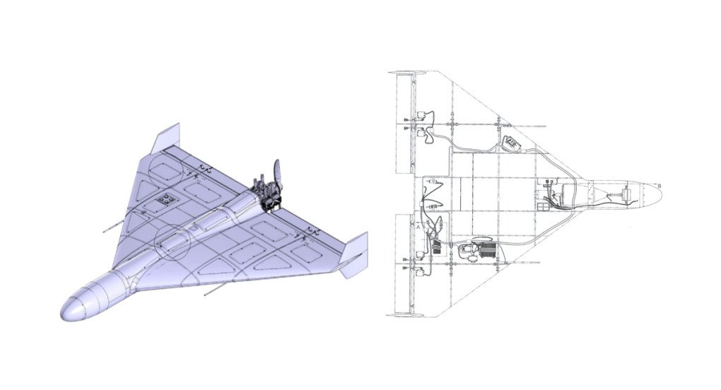 A drawing of the “Geran-2” drone from Alabuga’s documentation. (Source: the Molfar Institute) A drawing of the “Geran-2” drone from Alabuga’s documentation. (Source: the Molfar Institute)