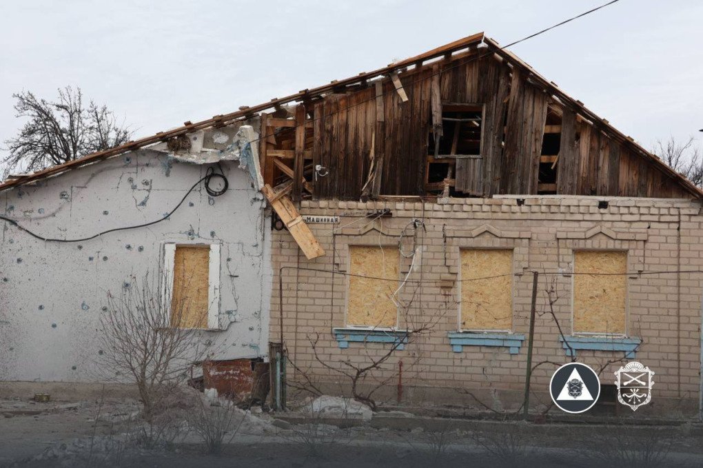 A residential building in Zaporizhzhia region damaged by a Russian drone strike, with the roof partially destroyed and windows boarded up after the attack on February 6, 2026. (Photo: Zaporizhzhia City Council)