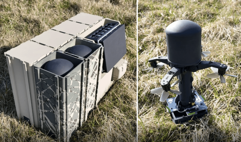 SECTR counter-drone system with launcher unit and interceptor drone developed by Talon Avionics. (Source: Talon Avionics)