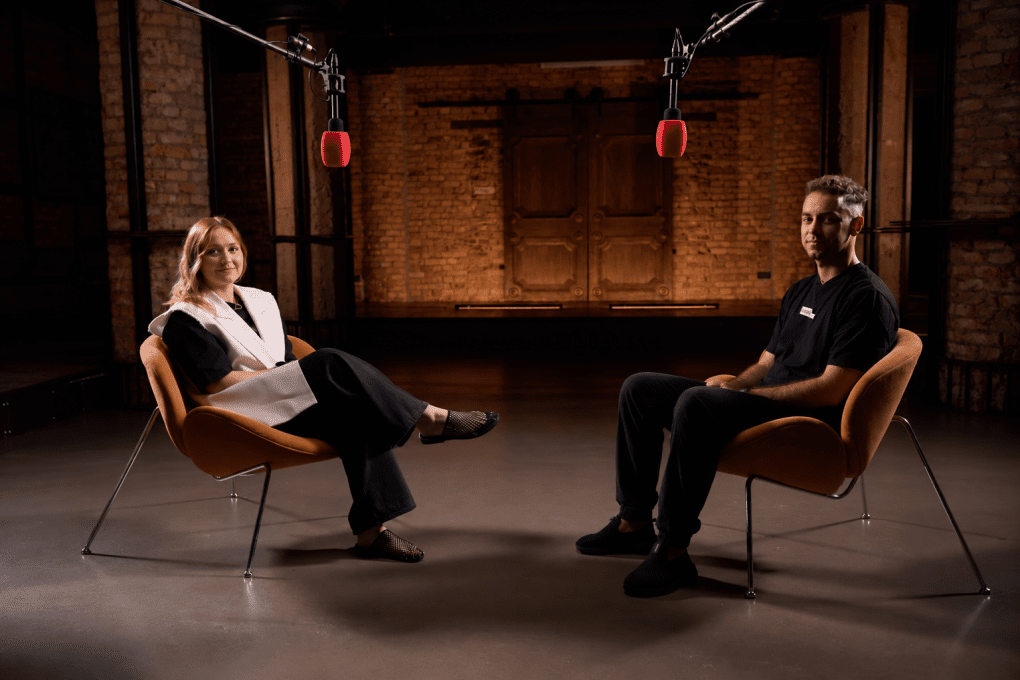 Valeriya Ionan (L) during a podcast recording with Artem Moroz (R). (Source: Valeriya Ionan)