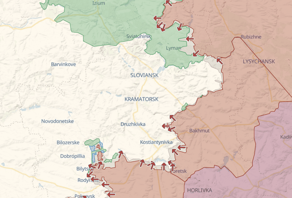 Donetsk region. Source: DeepState. Donetsk region. Source: DeepState.