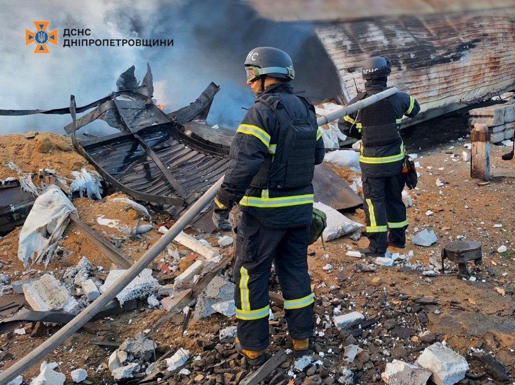 Aftermath of a combined Russian airstrike on the Dnipropetrovsk region, October 30, 2025. (Source: SES) Aftermath of a combined Russian airstrike on the Dnipropetrovsk region, October 30, 2025. (Source: SES)