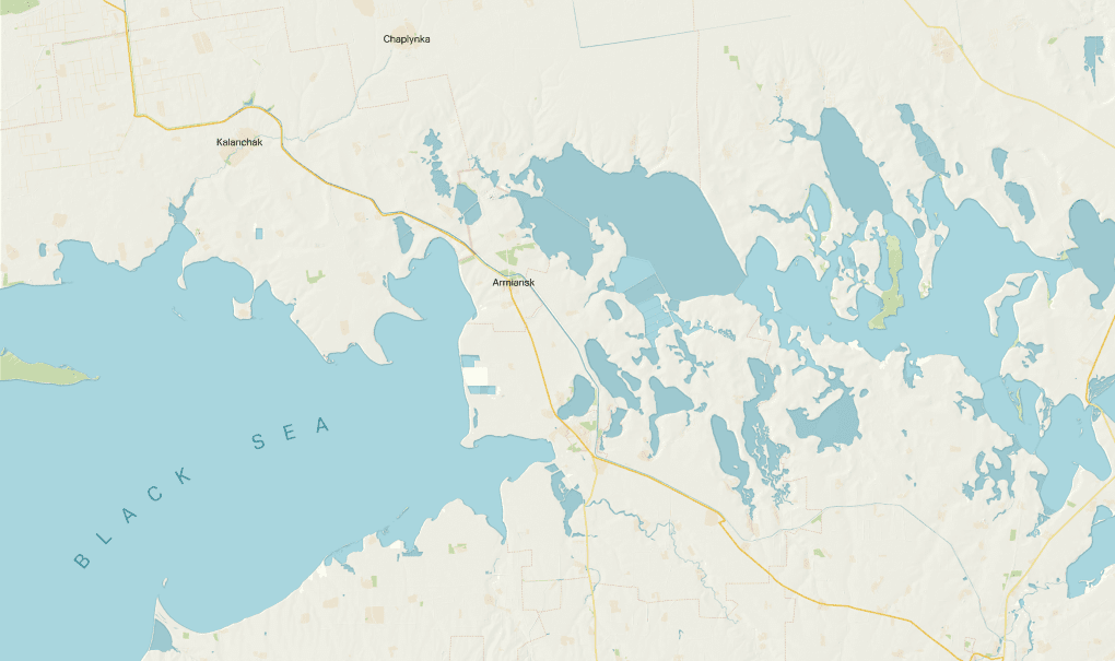 The Isthmus of Perekop that connects the Crimean Peninsula to mainland Ukraine. Illustration: UNITED24 Media The Isthmus of Perekop that connects the Crimean Peninsula to mainland Ukraine. Illustration: UNITED24 Media