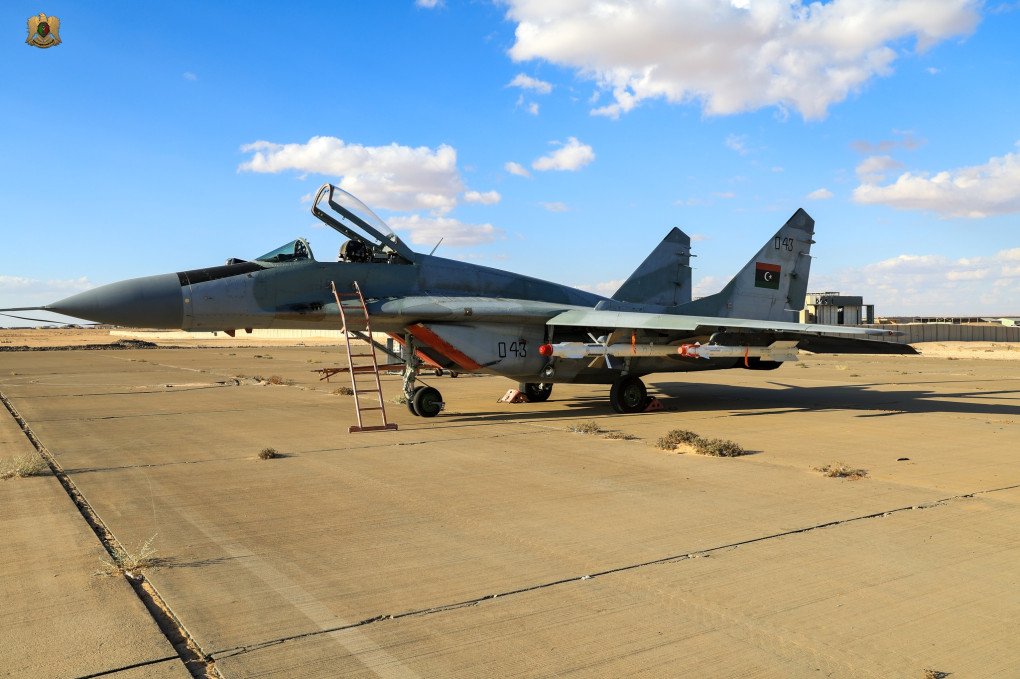Russian-made MiG-29, supplied to Libya at the air base of Al Youfra, in central Libya, November 2022. (Source: Information Division of the LNA General Command) Russian-made MiG-29, supplied to Libya at the air base of Al Youfra, in central Libya, November 2022. (Source: Information Division of the LNA General Command)