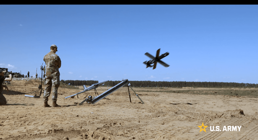 US Army serviceman launching a Helsin HX-2 drone during Project Flytrap, Parade, Lithuania, May 2026. (Source: US Army) US Army serviceman launching a Helsin HX-2 drone during Project Flytrap, Parade, Lithuania, May 2026.