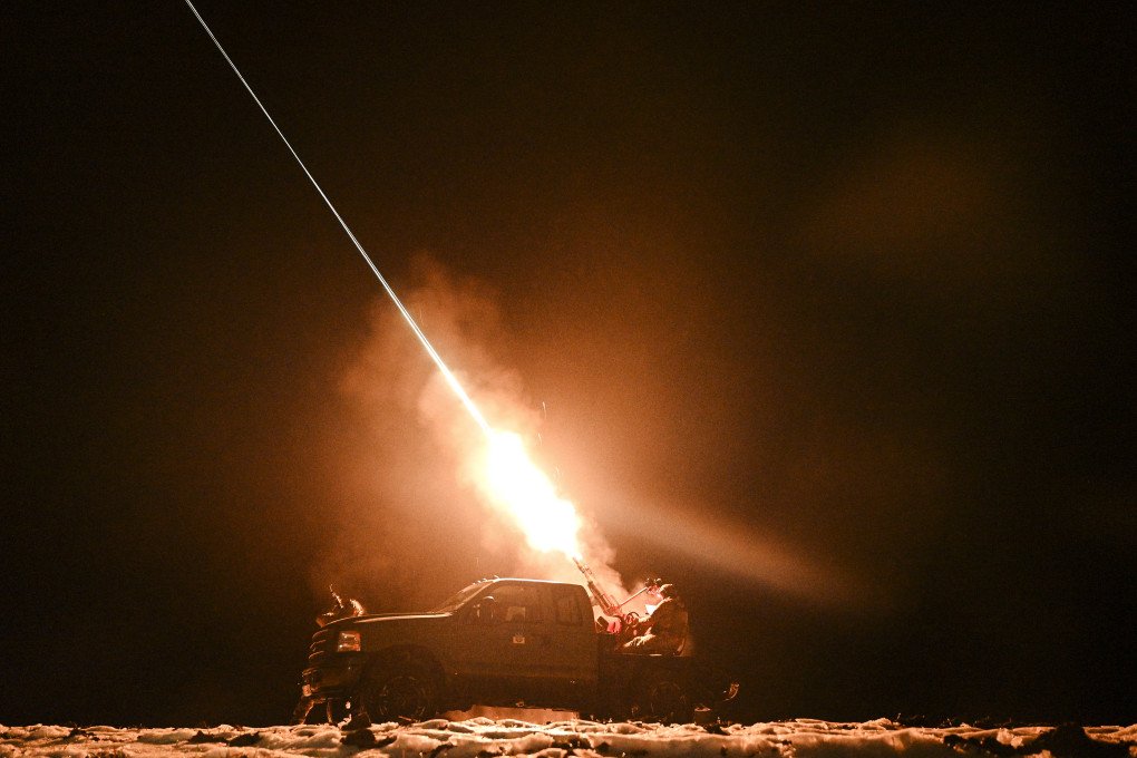 Ukrainian servicemen of the mobile air defense unit fire a machine gun at Russian drones during night patrol. (Photo: Maksym Kishka via Getty Images)