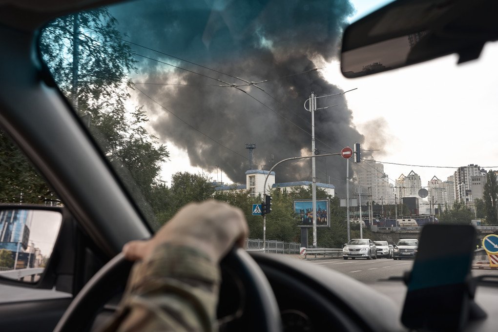 The former Zaliznychnyi Market, a landmark of Kyiv modernist architecture widely known as "Shaiba" ("The Puck"), burns following a reported strike by a Russian Geran-5 jet-powered attack drone on September 23, 2026 in Kyiv, Ukraine. (Photo by Kostiantyn Liberov via Getty Images) The former Zaliznychnyi Market, a landmark of Kyiv modernist architecture widely known as "Shaiba" ("The Puck"), burns following a reported strike by a Russian Geran-5 jet-powered attack drone on September 23, 2026 in Kyiv, Ukraine. (Photo by Kostiantyn Liberov via Getty Images)