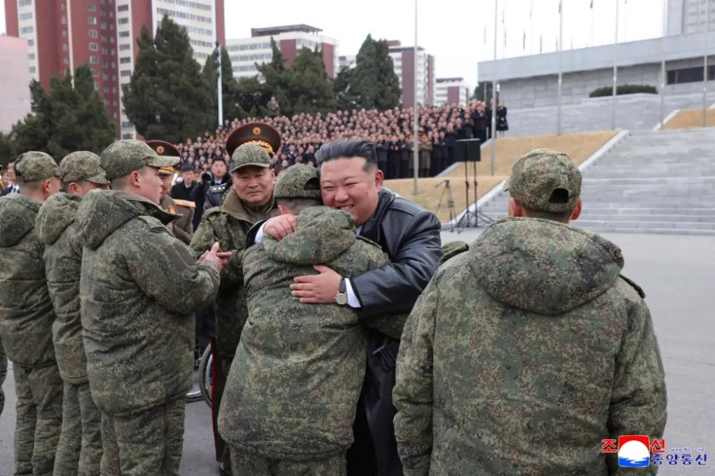 North Korean leader Kim Jong Un embraces a soldier during a welcome ceremony for members of the 528th Engineer Regiment following their return from Russia’s Kursk region on December 12, 2025. (Source: KCNA) North Korean leader Kim Jong Un embraces a soldier during a welcome ceremony for members of the 528th Engineer Regiment following their return from Russia’s Kursk region on December 12, 2025. (Source: KCNA)