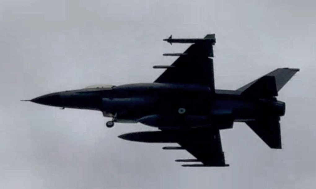  A photo of an F-16 fighter jet that had completed a combat mission. (Source: The Ukrainian Air Force)